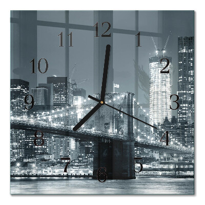 Quadrato orologio da parete Ponte orizzontale