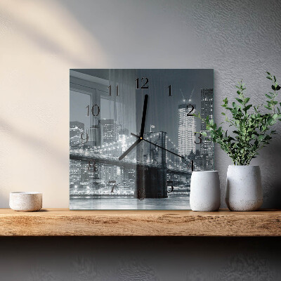 Quadrato orologio da parete Ponte orizzontale