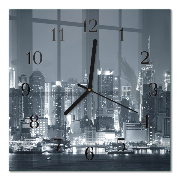 Quadrato orologio in vetro decorativo Orizzonte notturno
