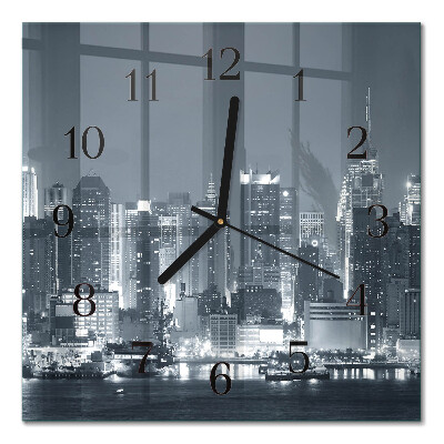 Quadrato orologio in vetro decorativo Orizzonte notturno