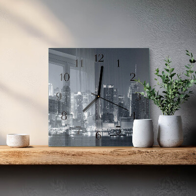 Quadrato orologio in vetro decorativo Orizzonte notturno