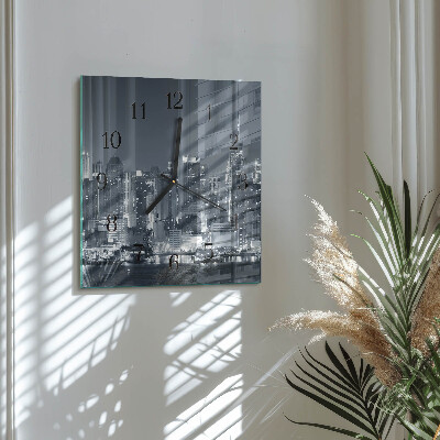Quadrato orologio in vetro decorativo Orizzonte notturno