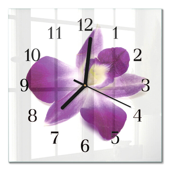 Quadrato orologio da parete Fiore di orchidea