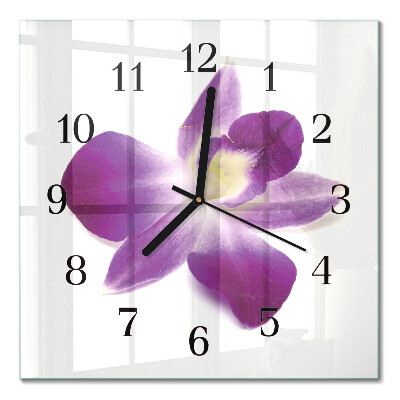 Quadrato orologio da parete Fiore di orchidea