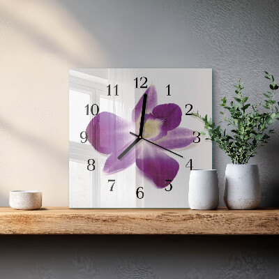 Quadrato orologio da parete Fiore di orchidea