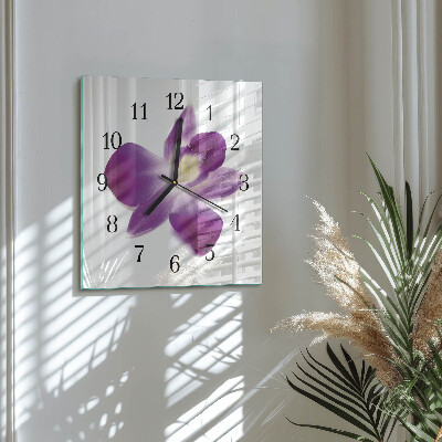 Quadrato orologio da parete Fiore di orchidea