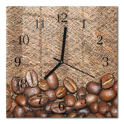 Orologio quadrato in vetro Chicchi di caffè