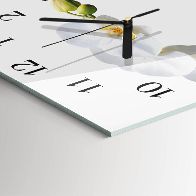 Quadrato orologio in vetro decorativo Orchidea