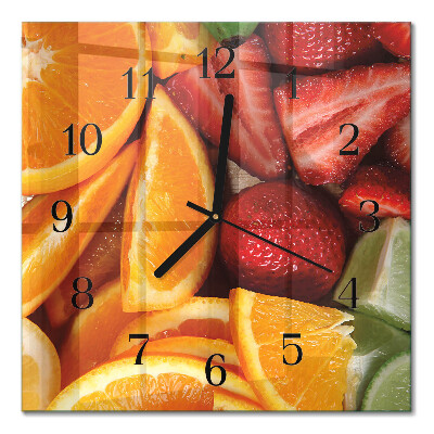 Quadrato orologio in vetro decorativo Frutta
