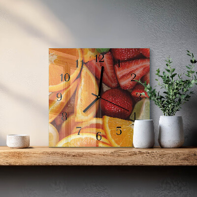 Quadrato orologio in vetro decorativo Frutta