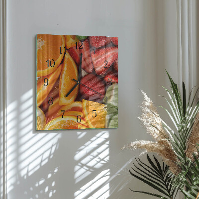 Quadrato orologio in vetro decorativo Frutta