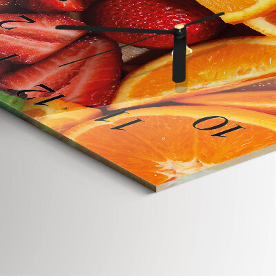Quadrato orologio in vetro decorativo Frutta
