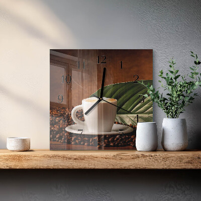 Quadrato orologio da parete Una tazza di caffè