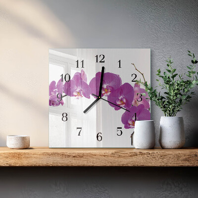 Orologio quadrato Orchidea