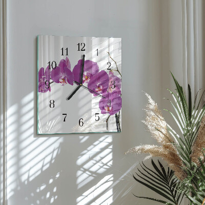 Orologio quadrato Orchidea