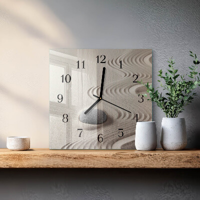 Quadrato orologio in vetro decorativo Sabbia di pietra