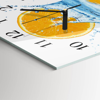 Quadrato orologio da parete Acqua arancione