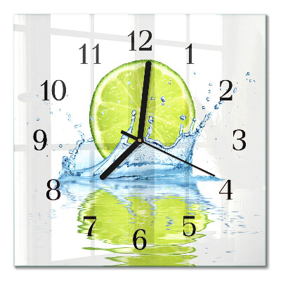 Quadrato orologio da parete Acqua con lime