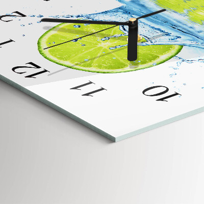 Quadrato orologio da parete Acqua con lime