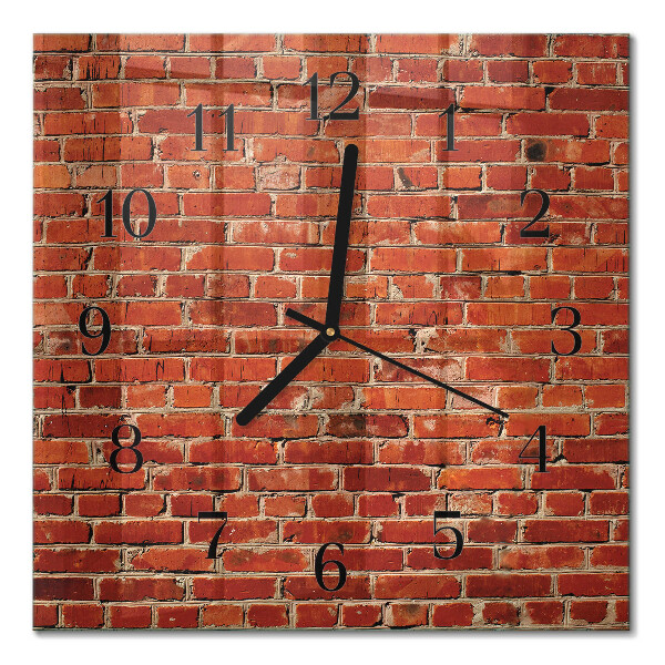 Quadrato orologio da parete Muro di mattoni