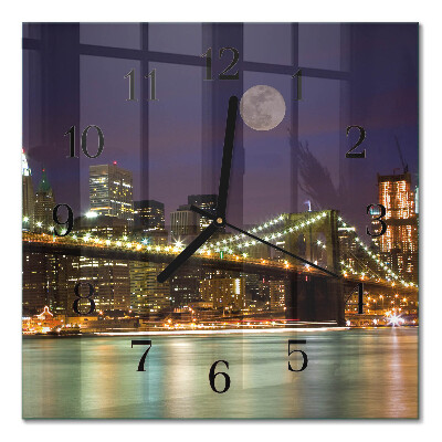 Quadrato orologio in vetro decorativo Ponte orizzontale