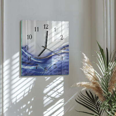 Orologio quadrato in vetro Linee astratte