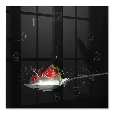 Orologio quadrato in vetro Fragola