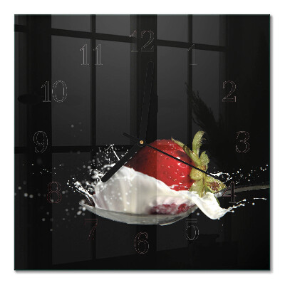 Quadrato orologio in vetro decorativo Fragola
