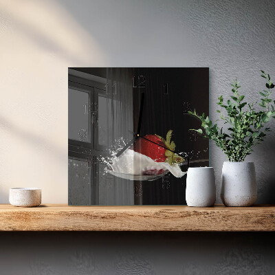 Quadrato orologio in vetro decorativo Fragola