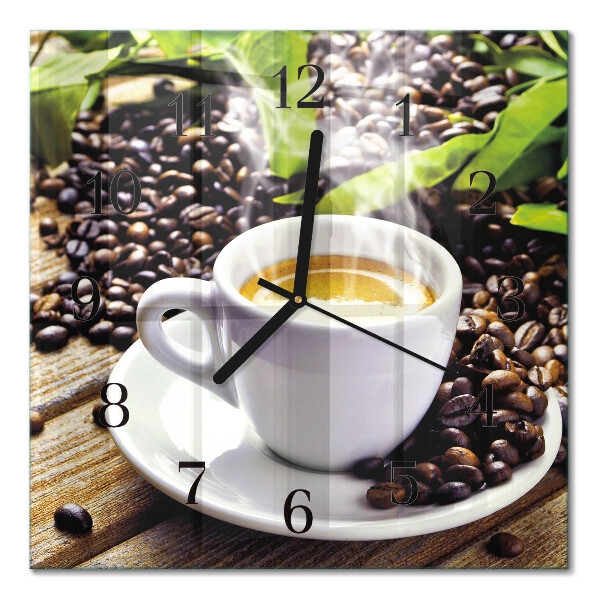 Quadrato orologio da parete Una tazza di caffè