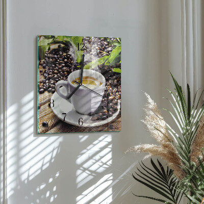 Quadrato orologio da parete Una tazza di caffè