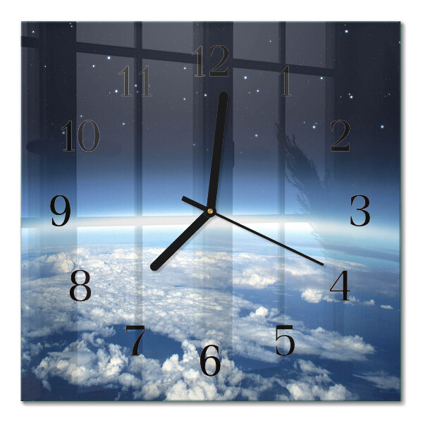 Quadrato orologio in vetro decorativo L'universo della Terra
