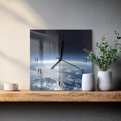 Quadrato orologio in vetro decorativo L'universo della Terra