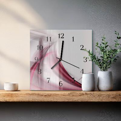 Quadrato orologio in vetro decorativo Linee astratte