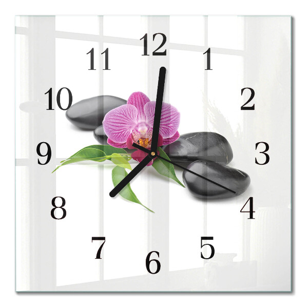 Quadrato orologio da parete Orchidea