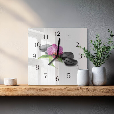 Quadrato orologio da parete Orchidea