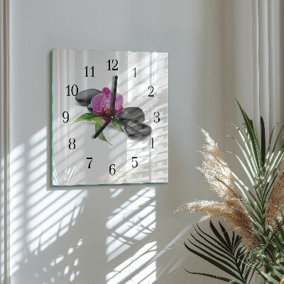 Quadrato orologio da parete Orchidea