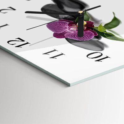 Quadrato orologio da parete Orchidea
