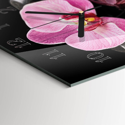 Orologio quadrato in vetro Orchidea