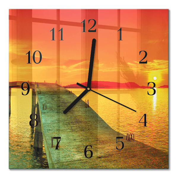 Quadrato orologio in vetro decorativo Ponte