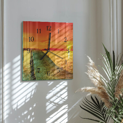 Quadrato orologio in vetro decorativo Ponte