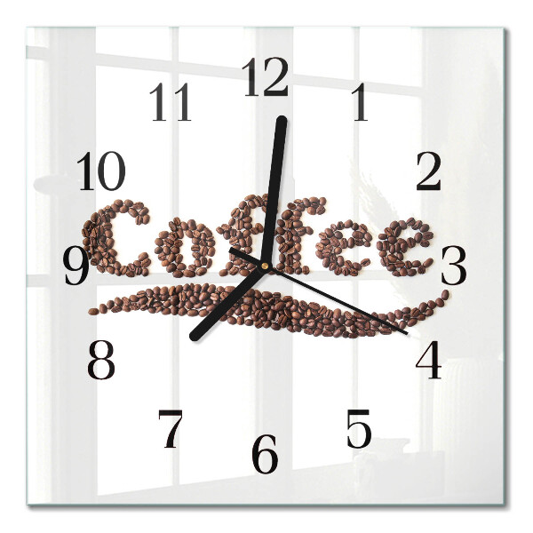 Quadrato orologio da parete Caffè