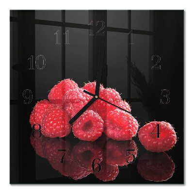 Quadrato orologio in vetro decorativo Lamponi