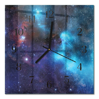 Quadrato orologio in vetro decorativo Cielo stellato