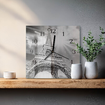 Quadrato orologio da parete Torre Eiffel Parigi