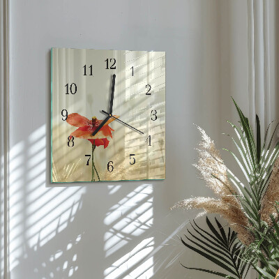Orologio quadrato in vetro Papavero