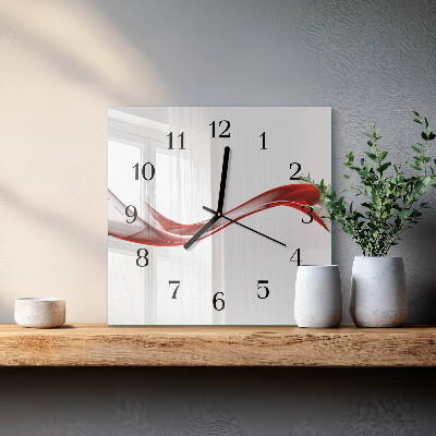 Quadrato orologio in vetro decorativo Linee astratte