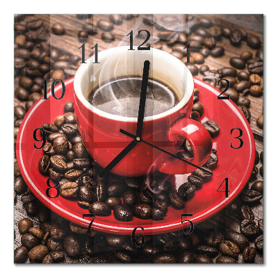 Quadrato orologio da parete Una tazza di caffè