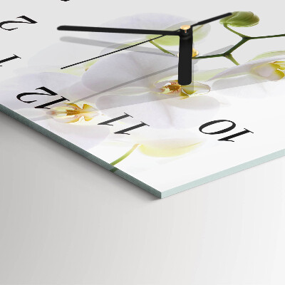 Quadrato orologio in vetro decorativo Orchidea