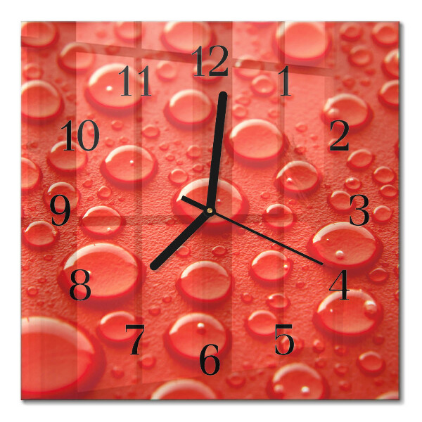 Orologio quadrato in vetro Gocce d'acqua